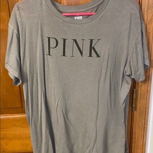 Washed army green PINK short sleeve T-shirt